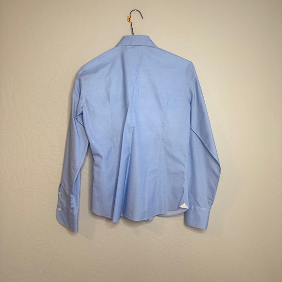 FInamore 1925 AUTHENTIC Tailored Blue Dress Shirt with Pointed Collar. Size 44 - Picture 5 of 15